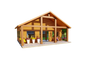 952sqft Tiny Cabin Design Blueprints: Featuring 2 Bedrooms, 1 Bathroom, Kitchen, Dining Area, and Living Room