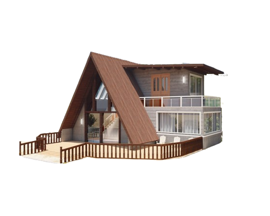 A-Frame Cabin Plans with Loft Mezzanine - 931 sqft Flexible Design