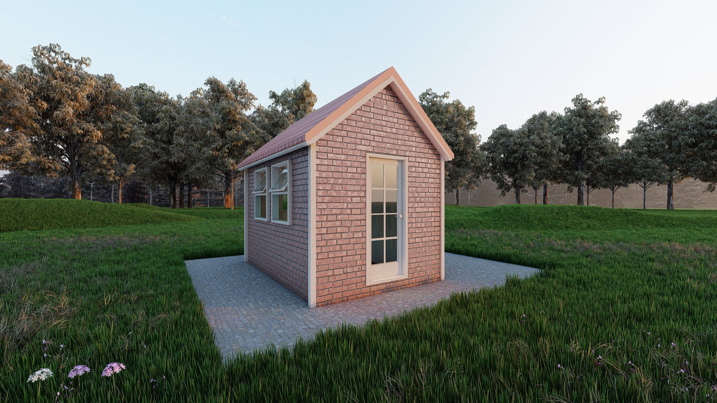 Building Plans for 8' x 12' Tiny Home - 96 sqft Area, Framing & Sheathing Details