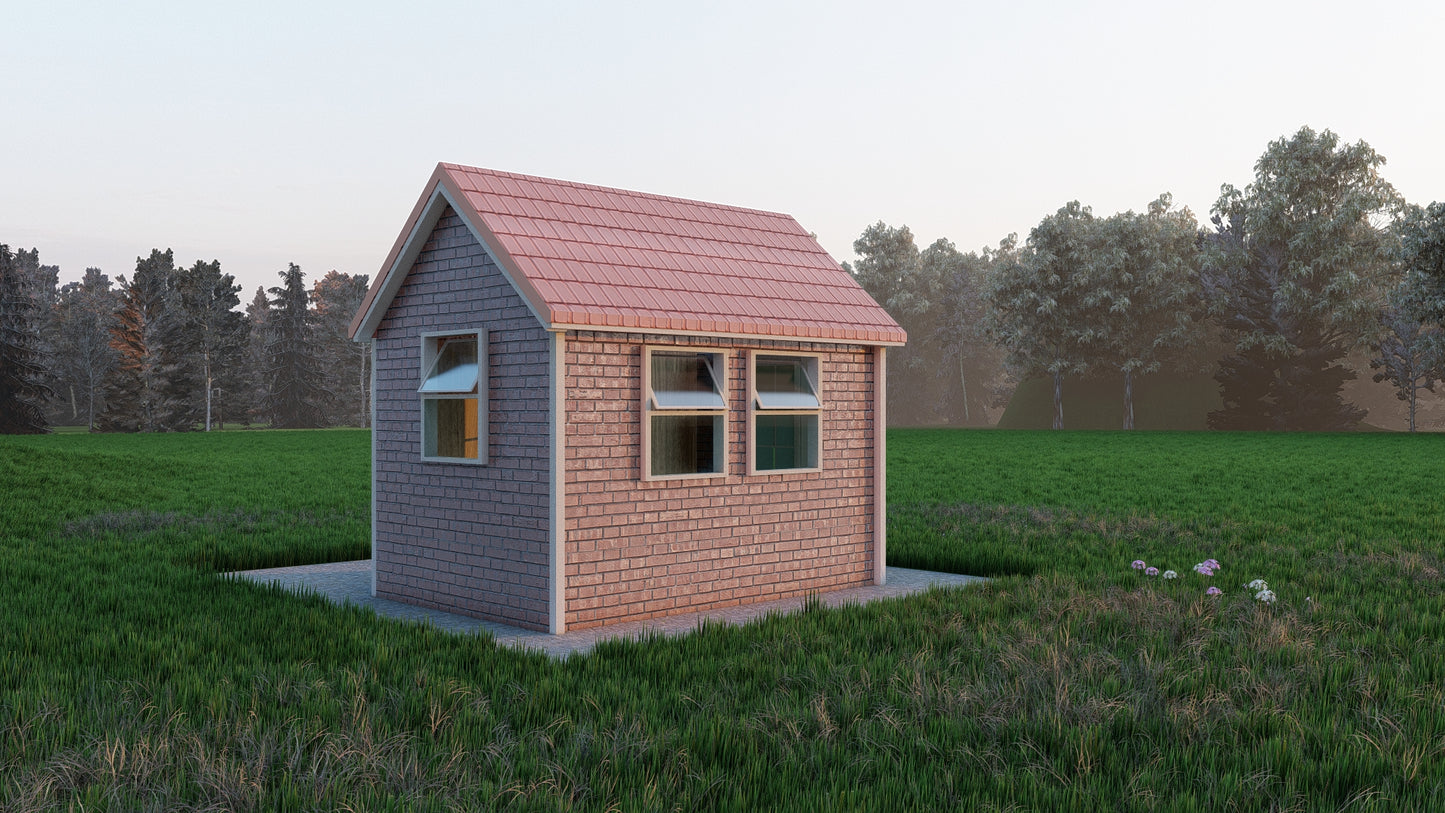 Building Plans for 8' x 12' Tiny Home - 96 sqft Area, Framing & Sheathing Details