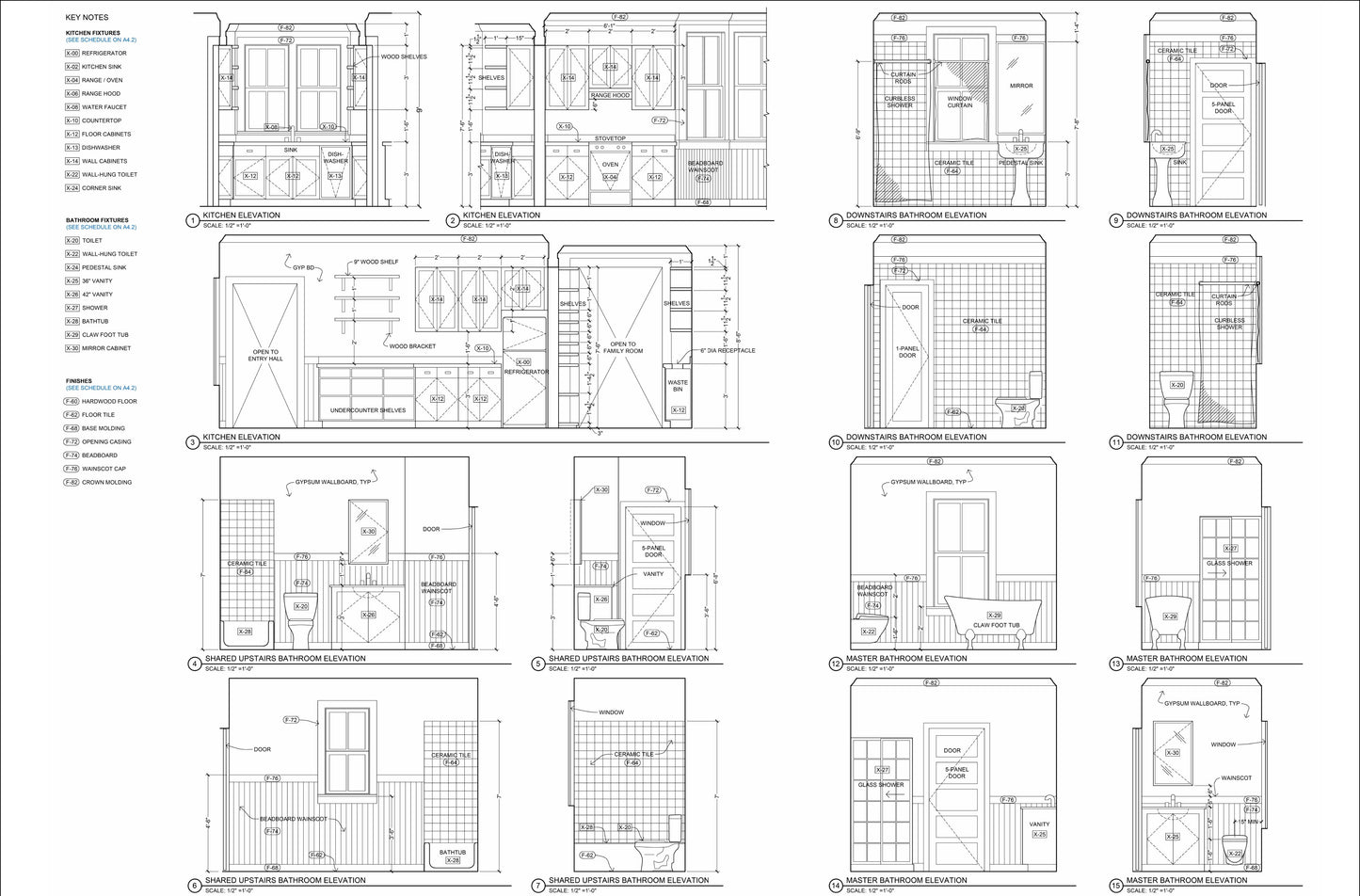 Construction Documents for 3-Bedroom 2-Story American Farmhouse - 1945 sqft with Detailed Plans