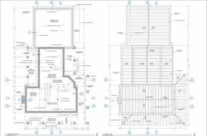 Construction Documents for 3-Bedroom 2-Story American Farmhouse - 1945 sqft with Detailed Plans