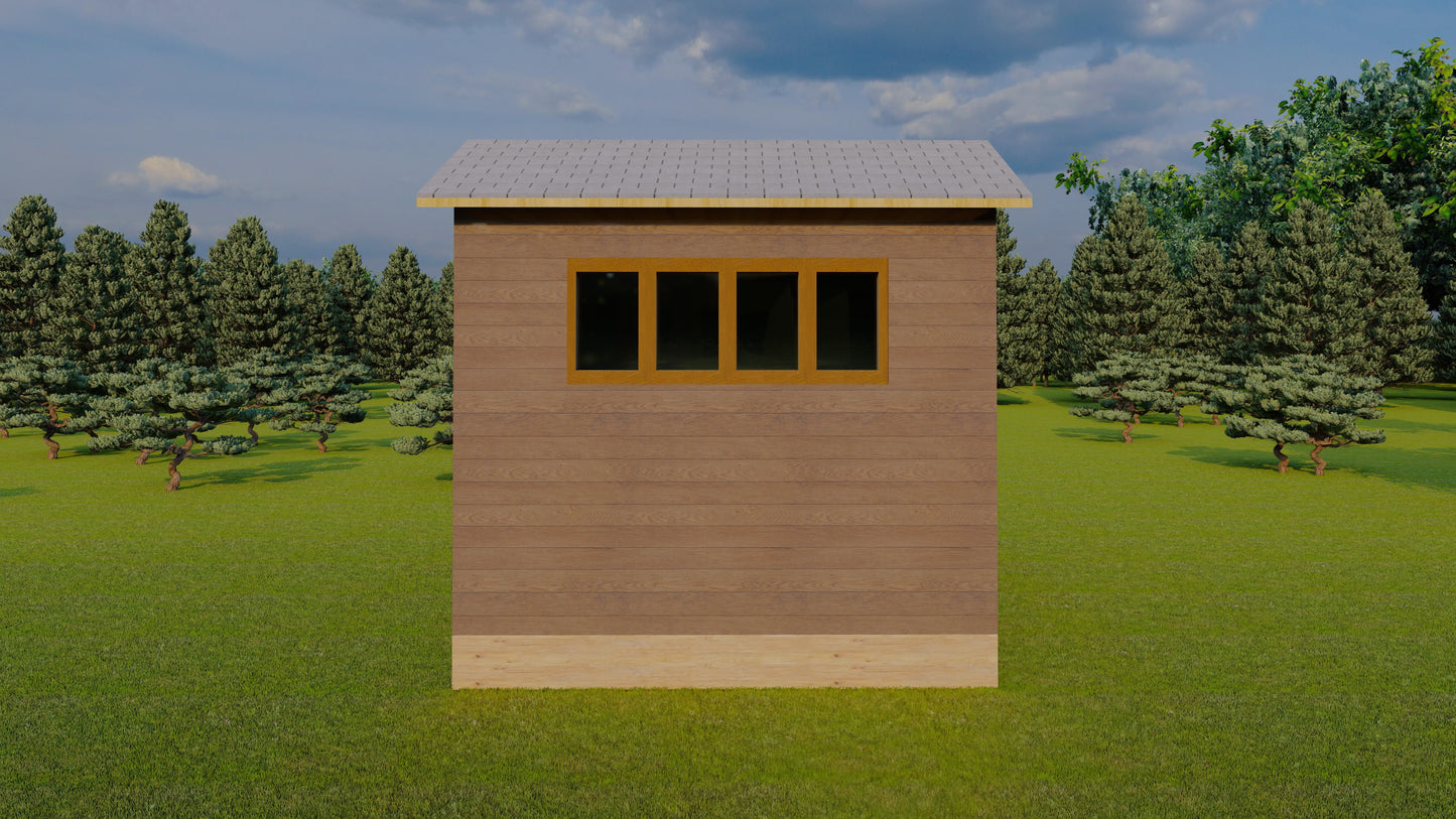 Comprehensive 6’x8’ Shed DIY Woodworking Building Plans - Step by Step Instructions with Shopping List & Elevations