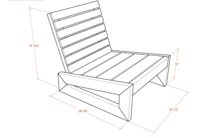 DIY Modern Outdoor Wooden Chair Building Plans - Step by Step Instructions & Shopping List