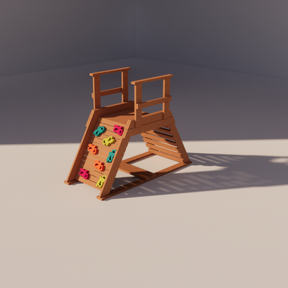 DIY Outdoor Wooden Child's Playset Building Plans | Climbing Wall & Ladder
