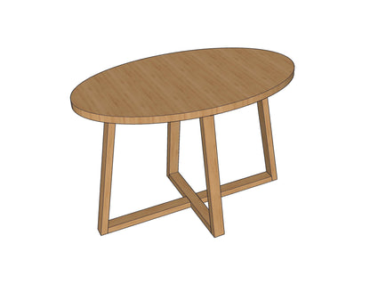 DIY Oval Table Woodworking Plans with Detailed Cutlist and Dimensions