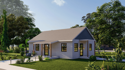 DIY Tiny Home Plans | 3 Bedroom Single Story 26x33 | 858sqft | Cottage Floor Plan Blueprints