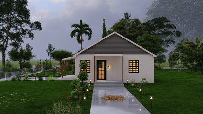 DIY Tiny Home Plans | 3 Bedroom Single Story 26x33 | 858sqft | Cottage Floor Plan Blueprints