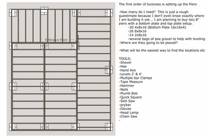 DIY Wood Shed Building Plans - 16'x11', 182 sqft with Wrap Around Deck Step by Step Instructions & Material List