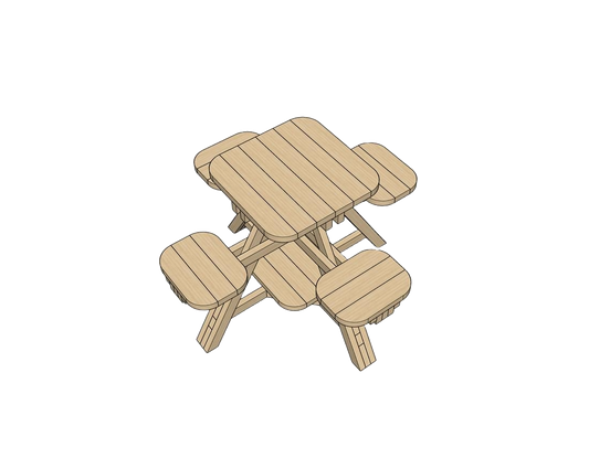 DIY Woodworking Plans for 4 Seat Picnic Table with Cutlist and Assembly steps