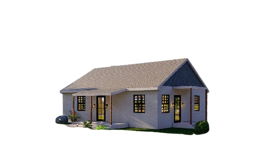DIY Tiny Home Plans | 3 Bedroom Single Story 26x33 | 858sqft | Cottage Floor Plan Blueprints