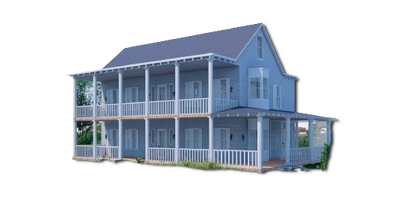Detailed Farmhouse Plans 42' x 28' – Includes 3 Bedrooms, Kitchen, Living, Family, 3 Baths