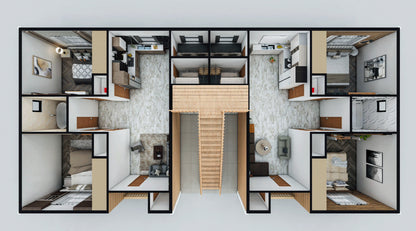 Fourplex Multifamily Building Plans 60’x29’ – 2 Storeys, 4 Units, Detailed Architectural, Electrical, Plumbing Plans