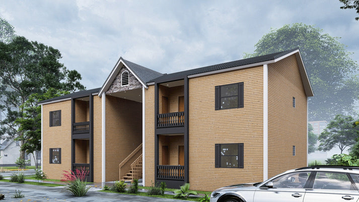 Fourplex Multifamily Building Plans 60’x29’ – 2 Storeys, 4 Units, Deta ...