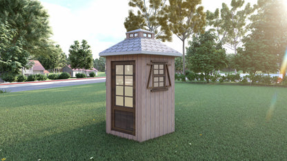 Hexagon Shed Plans – 4' Hexagon Shape with 8' Diameter, DIY Wood Construction, Detailed Instructions