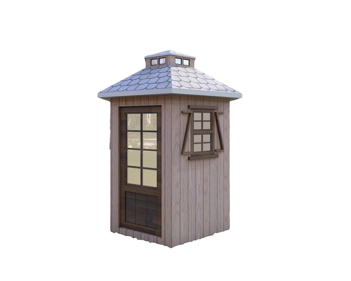 Hexagon Shed Plans – 4' Hexagon Shape with 8' Diameter, DIY Wood Construction, Detailed Instructions