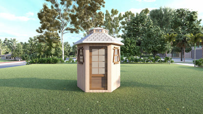 Hexagon Shed Plans – 4' Hexagon Shape with 8' Diameter, DIY Wood Construction, Detailed Instructions