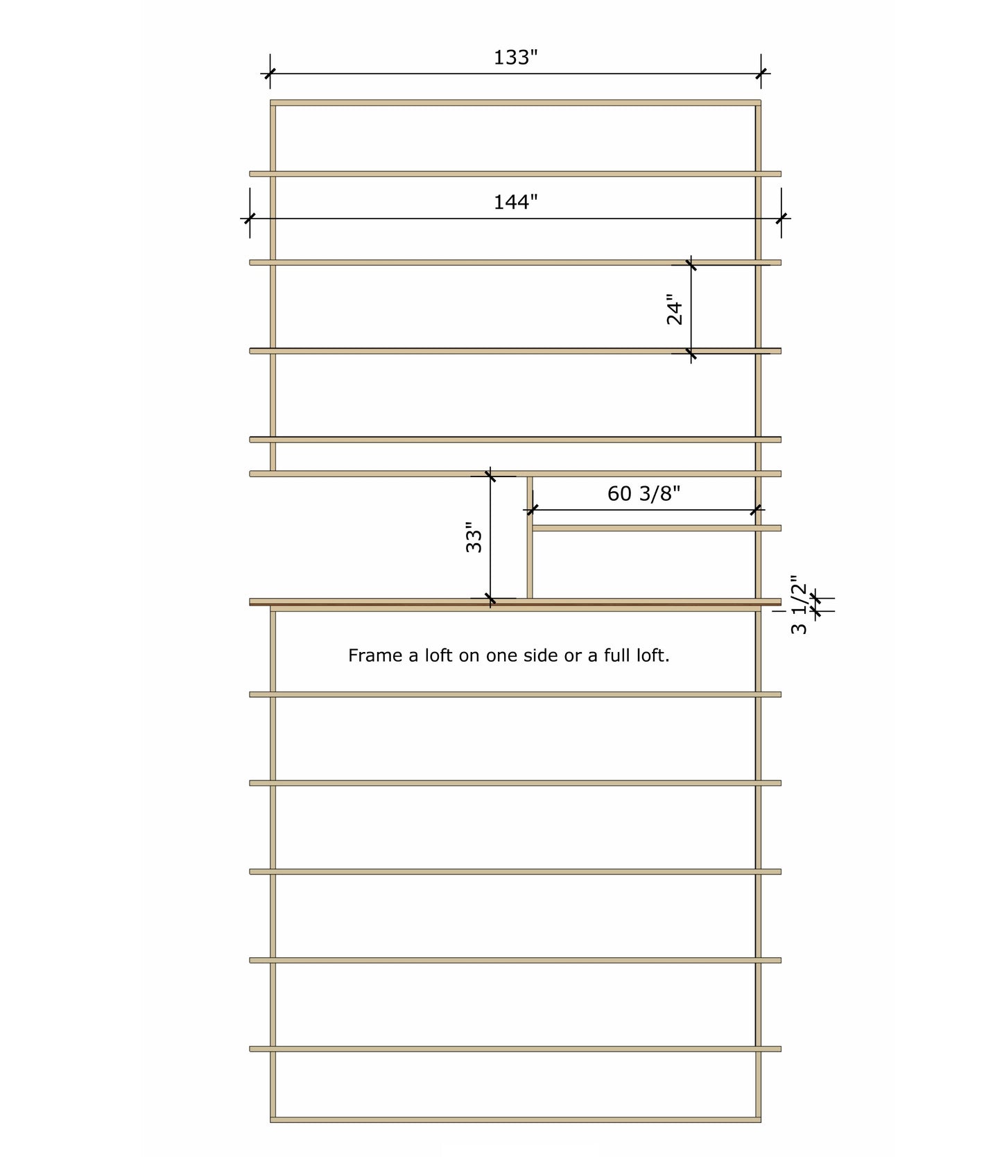 Building Plans for 12' x 24' Tiny Home - Main Floor 288sqft, with loft above