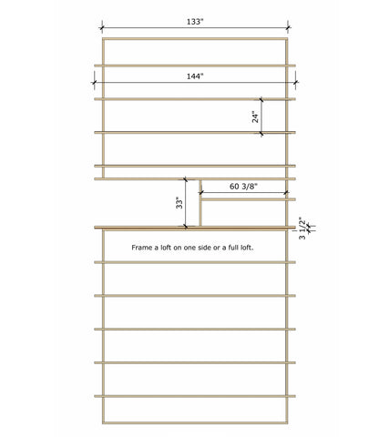 Building Plans for 12' x 24' Tiny Home - Main Floor 288sqft, with loft above