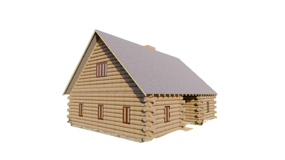 42'x33' Log Cabin Plans – 5 Bedrooms, 2 Baths, Fireplace, Comprehensive Blueprints