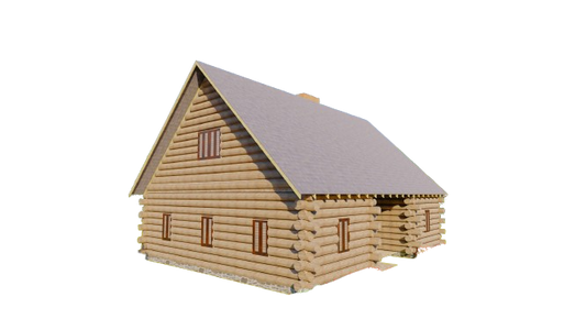 42'x33' Log Cabin Plans – 5 Bedrooms, 2 Baths, Fireplace, Comprehensive Blueprints
