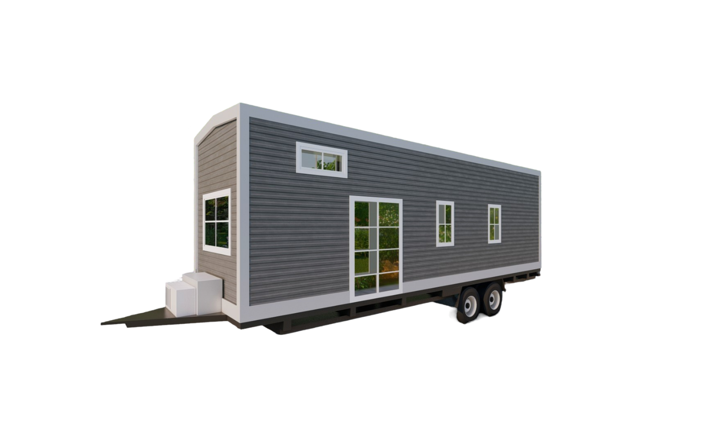 Mobile Tiny Home on Wheels with Loft Mezzanine 36’x 8’ | 288 Sq Ft | Fully Equipped Kitchen, Washroom, and Sleeping Areas | Building Plans