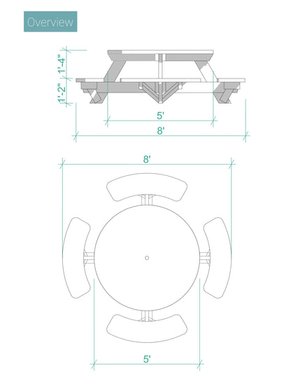 Round Picnic Table Woodworking Plans - Complete Guide with Shopping List & Step by Step Instructions