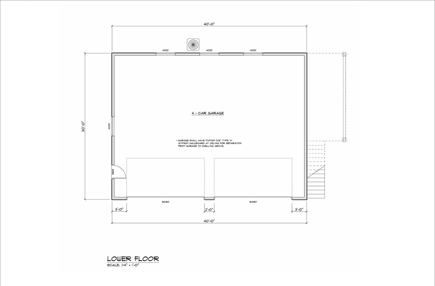 1200 sqft 4-Car Garage, ADU Above, Blueprints– 2 Bedrooms, Open Concept Living