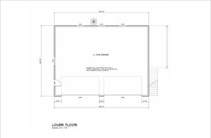 1200 sqft 4-Car Garage, ADU Above, Blueprints– 2 Bedrooms, Open Concept Living