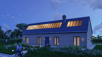 Sustainable Solar Energy Home Plans - 3 Bedrooms, Skylights, Carport, Construction Details