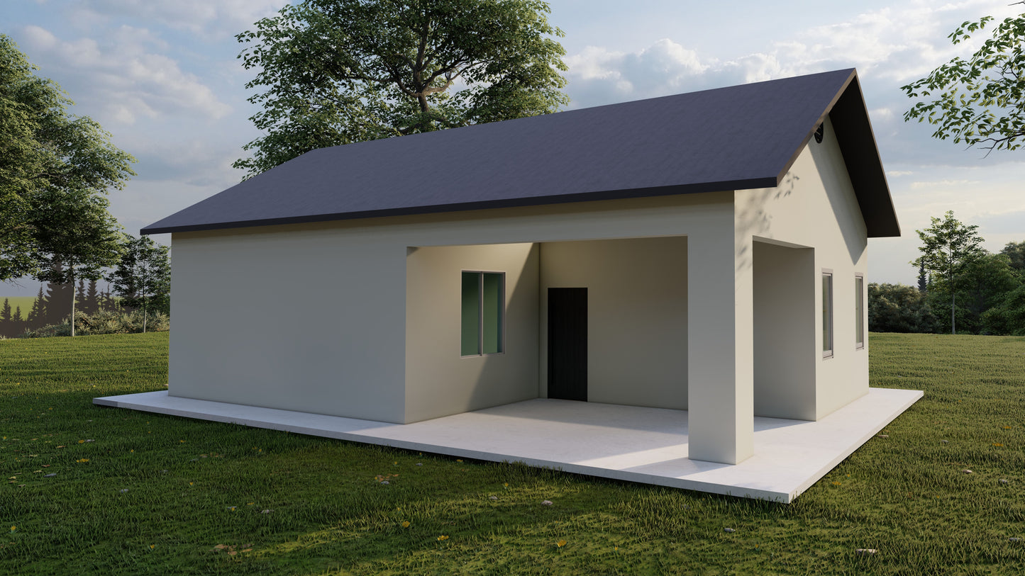 Tiny Home Building Plans - 39'x24' with 750sqft Living Space