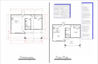 Tiny Home Building Plans - 35'x18.5' with 650sqft Living Space