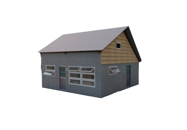 Tiny Home Building Plans Small House - 24' x 22' - 528sqft Main Floor + 302sqft Loft Wood Construction