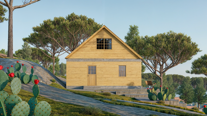 Tiny Home Cabin Plans 24’x38’ Two Story 3 Bedroom - Floor Plans, Elevations, Foundation & More