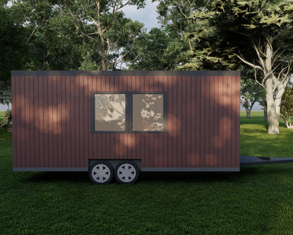 Tiny Home on Wheels Design Plans | 8'x20' | 160sqft | Detailed Floorplan, Elevations, Sections, and More