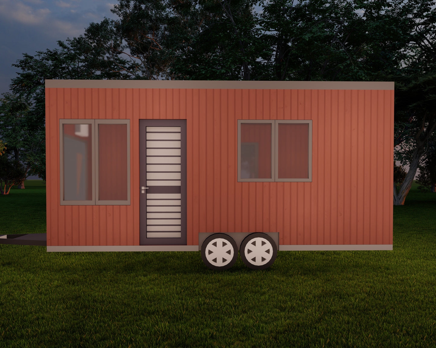 Tiny Home on Wheels Design Plans | 8'x20' | 160sqft | Detailed Floorplan, Elevations, Sections, and More