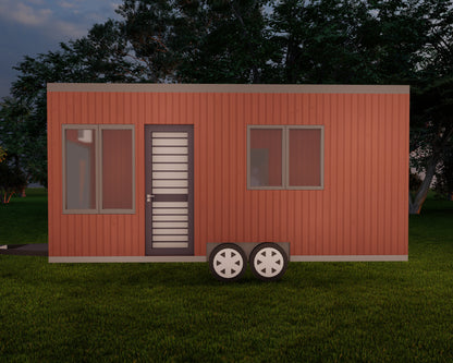 Tiny Home on Wheels Design Plans | 8'x20' | 160sqft | Detailed Floorplan, Elevations, Sections, and More