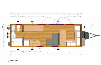 Mobile Home Design Plans - 24.5'x8' with Loft Mezzanine, 196 sqft, Interior & Exterior Plans