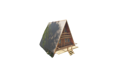 Plans for a 24 x 20 A-Frame Cabin with loft, Small Vacation House Design Including a Second Floor and totaling 768 sqft