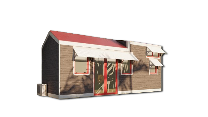 Mobile Home Design Plans - 24.5'x8' with Loft Mezzanine, 196 sqft, Interior & Exterior Plans