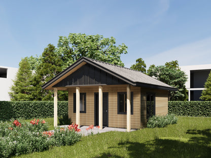 Wood Construction Tiny Home Building Plans - 18' x 18' - 324sqft