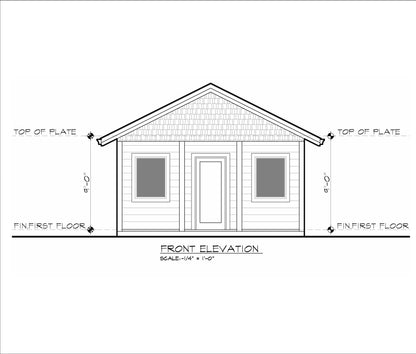 Wood Construction Tiny Home Building Plans - 18' x 18' - 324sqft