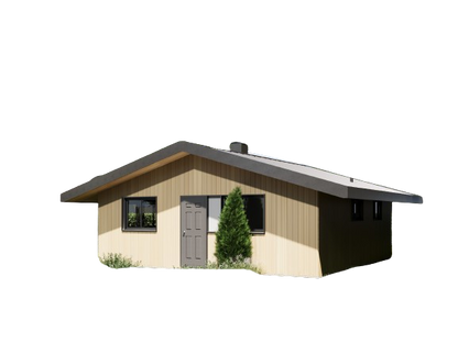 Wood Construction Tiny Home Cabin Building Plans - 24' x 24' - 576 square feet