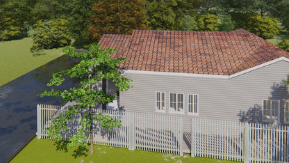25'x47' House Plans - Detailed Floor Plan with 2 Bedrooms, Kitchen, Living Room, Dining Room, Washroom