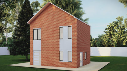 27x23' Two-Story 3 Bedroom Home Building Plans with Floor Plans, Electrical, Elevations, Sections, Schedules & Construction Details