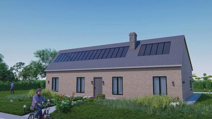 Sustainable Solar Energy Home Plans - 3 Bedrooms, Skylights, Carport, Construction Details