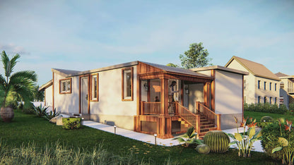 23x52’ Tiny Home Plans – 2 Bedrooms, 1 Bath – Includes Floor Plan, Elevations, Roof and Foundation Details, Electrical and Plumbing Plans