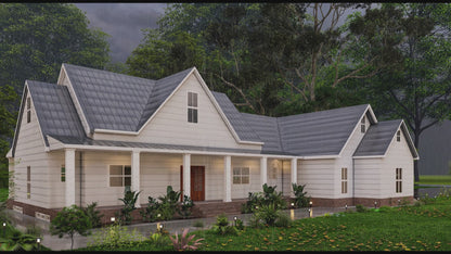 Plans for a 2 Bedroom Home with 5-Car Garage, Workshop, Attic Room, and Basement - Blueprint Package