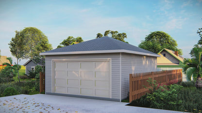 20’x25’ Garage Plans – Includes Floor Plan, Elevations, Sections, Foundation & Roof Details, Construction Notes