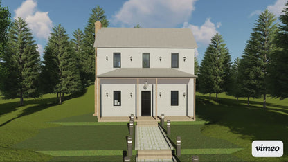 Two-Story 2-Bedroom Home Building Plans | 32'x16' | 1024sqft | DIY Blueprint